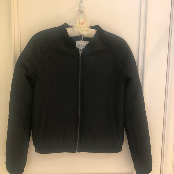 DELIA’S Quilted Black Bomber Jacket - Picture 7 of 13
